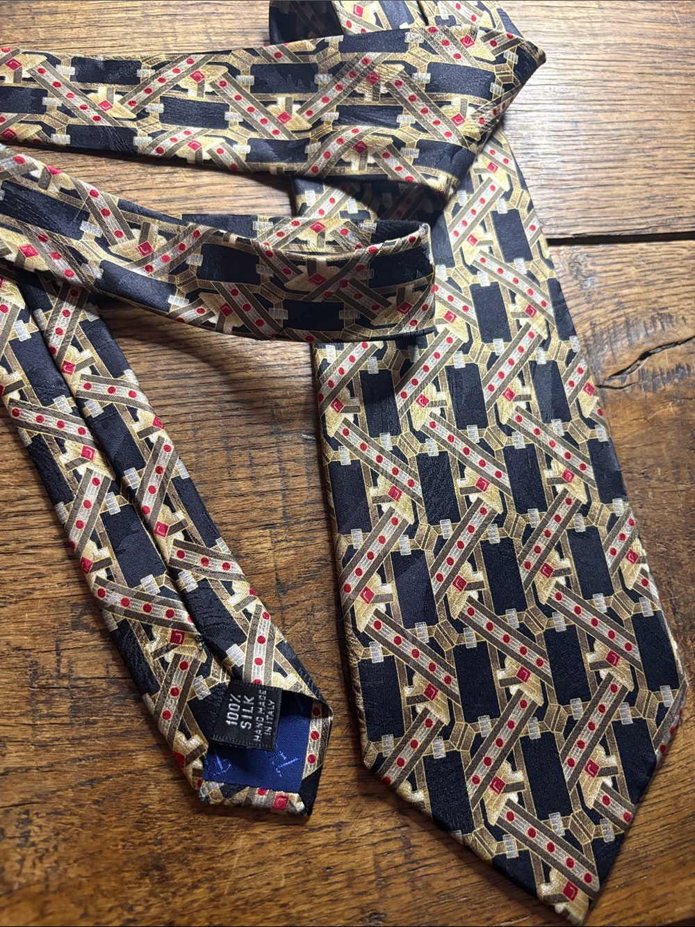 Fierté s.r.l. 100% Silk Geometric Lattice Tie - Made in Italy
